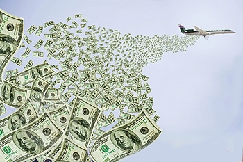 plane raining money