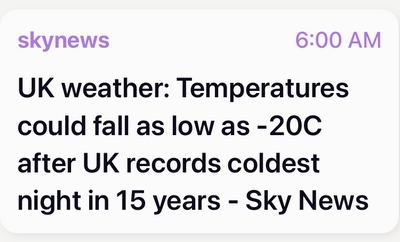 UK cold snaps