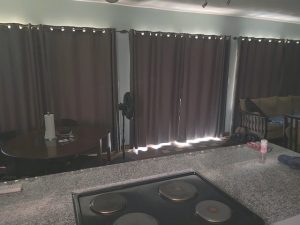 Dark curtains with no white backing